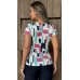 034336 - Blusa Ramany Estampada Geométrica 
